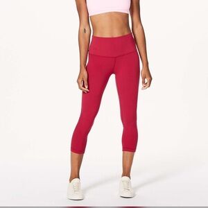 Lululemon cropped align Leggings new with tags, hot pink/ red size 8